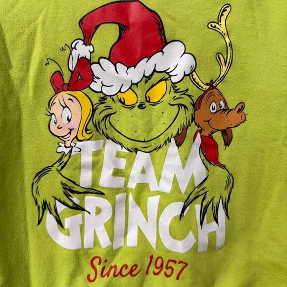 Kids “Team Grinch” Green Glow Sweatshirt & Joggers Set - Picture 6 of 8